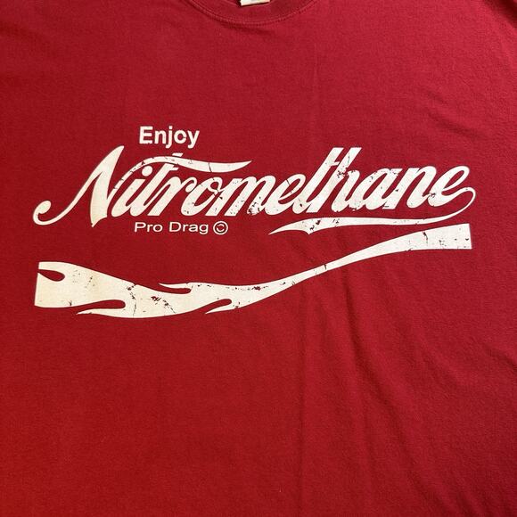 Pro Drag Enjoy Nitromethane Maroon T-shirts SZ XL Gildan Ultra Cotton Tag - Picture 7 of 9